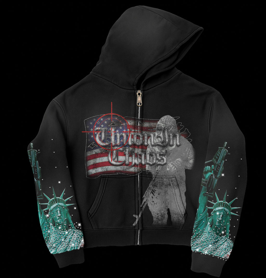 Dark Washed Heavyweight Union In Chaos Zip-Up